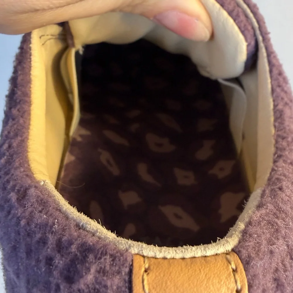 Revitalign Malibu Teddy Fleece Sneakers Orthotic Slip On Purple Sz 9 D Wide EUC